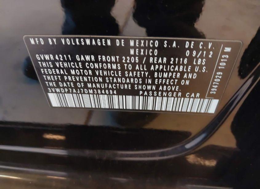 Photo 9 of 2013 Volkswagen Jetta 2.5L SE (VIN 3VWDP7AJ7DM384694)