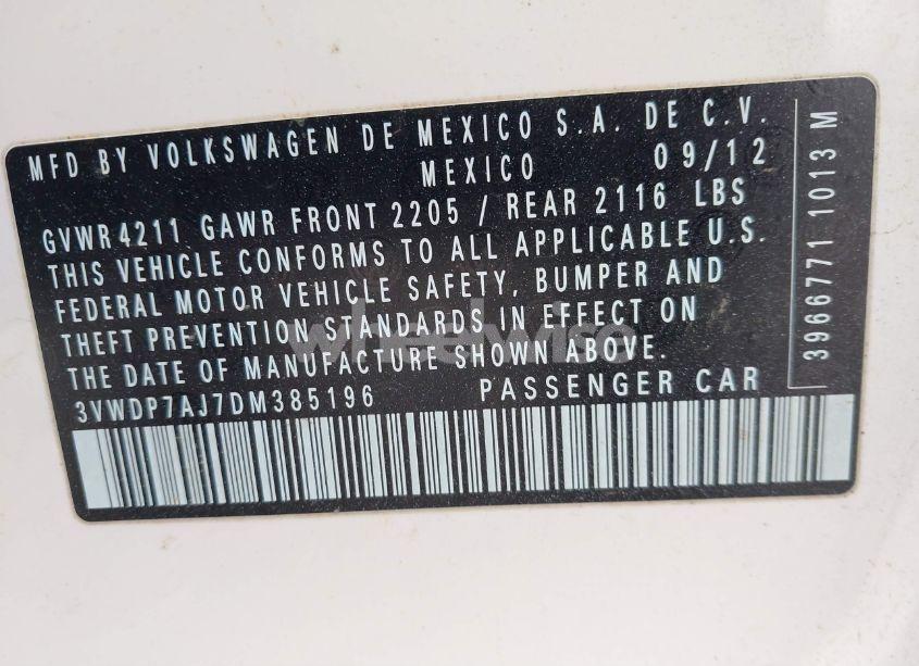 Photo 9 of 2013 Volkswagen Jetta 2.5L SE (VIN 3VWDP7AJ7DM385196)