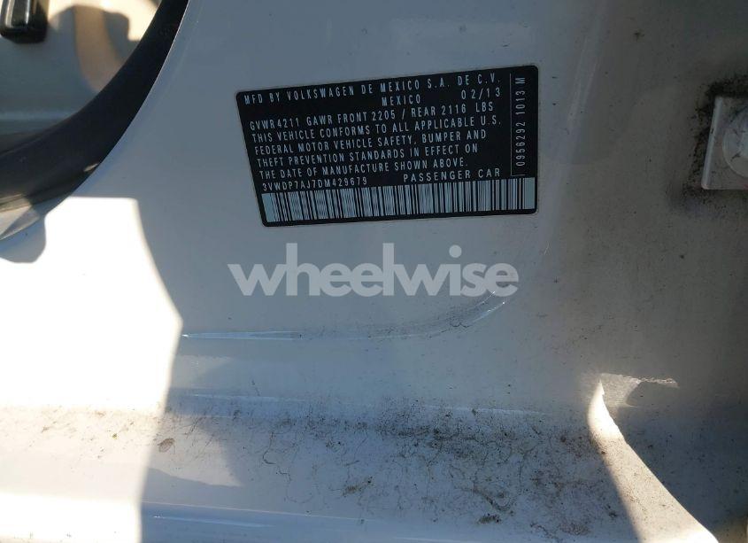 Photo 9 of 2013 Volkswagen Jetta 2.5L SE (VIN 3VWDP7AJ7DM429679)