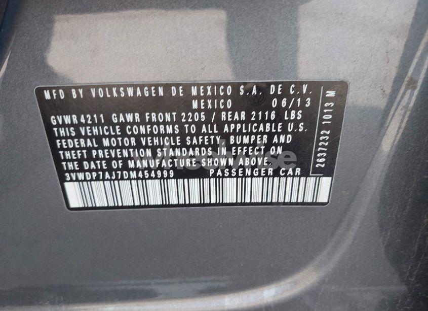 Photo 9 of 2013 Volkswagen Jetta 2.5L SE (VIN 3VWDP7AJ7DM454999)