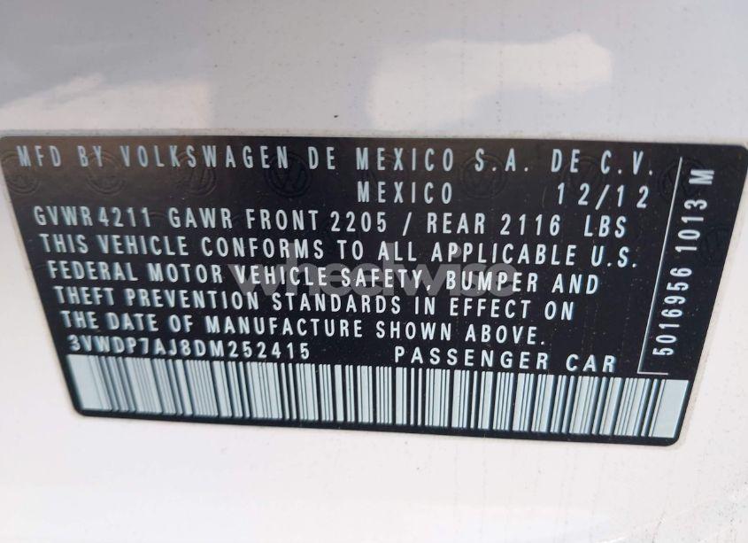 Photo 9 of 2013 Volkswagen Jetta 2.5L SE (VIN 3VWDP7AJ8DM252415)