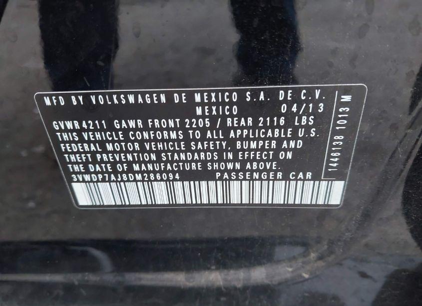 Photo 9 of 2013 Volkswagen Jetta 2.5L SE (VIN 3VWDP7AJ8DM286094)