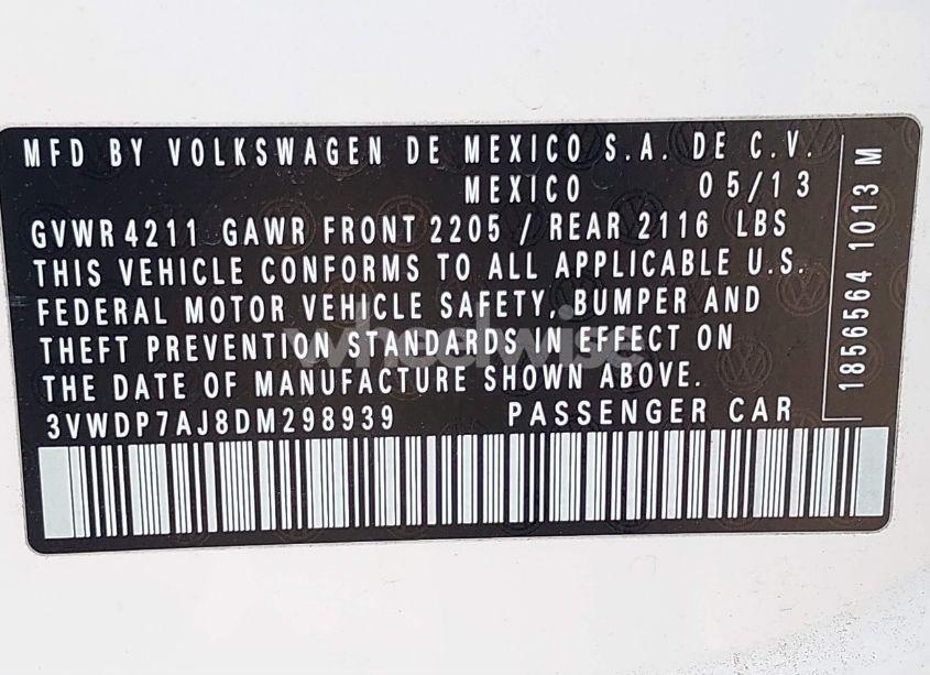 Photo 9 of 2013 Volkswagen Jetta 2.5L SE (VIN 3VWDP7AJ8DM298939)