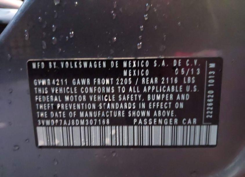 Photo 9 of 2013 Volkswagen Jetta 2.5L SE (VIN 3VWDP7AJ8DM307168)