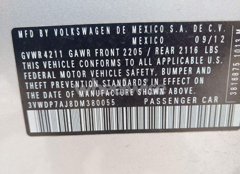 Photo 9 of 2013 Volkswagen Jetta 2.5L SE (VIN 3VWDP7AJ8DM380055)