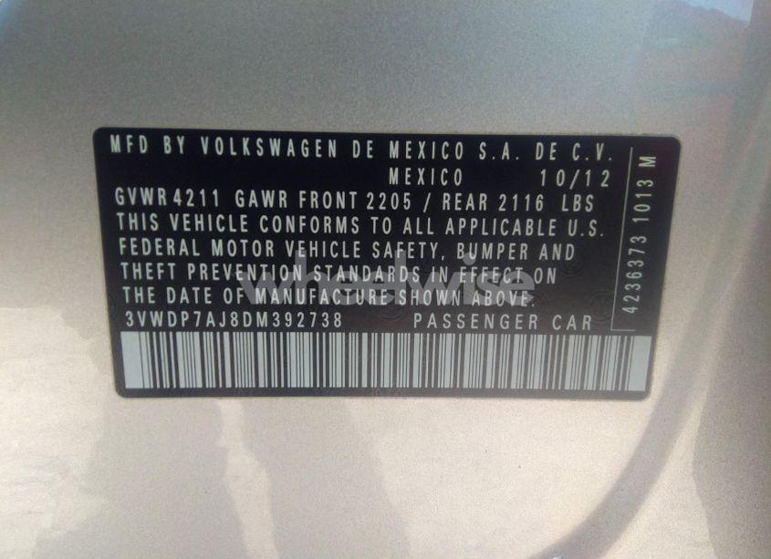 Photo 9 of 2013 Volkswagen Jetta 2.5L SE (VIN 3VWDP7AJ8DM392738)