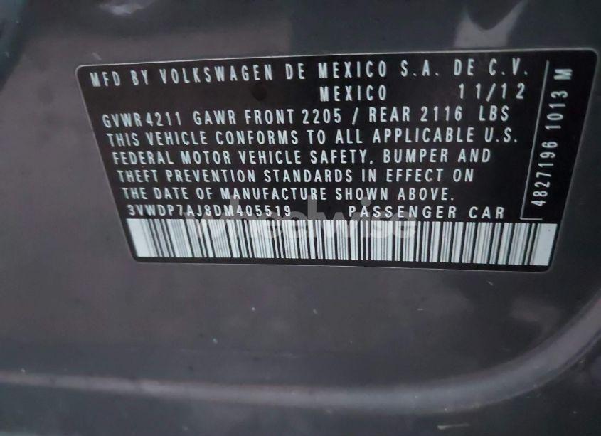 Photo 9 of 2013 Volkswagen Jetta 2.5L SE (VIN 3VWDP7AJ8DM405519)