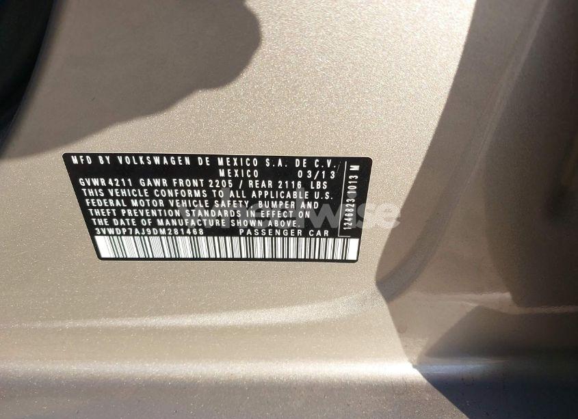 Photo 9 of 2013 Volkswagen Jetta 2.5L SE (VIN 3VWDP7AJ9DM281468)