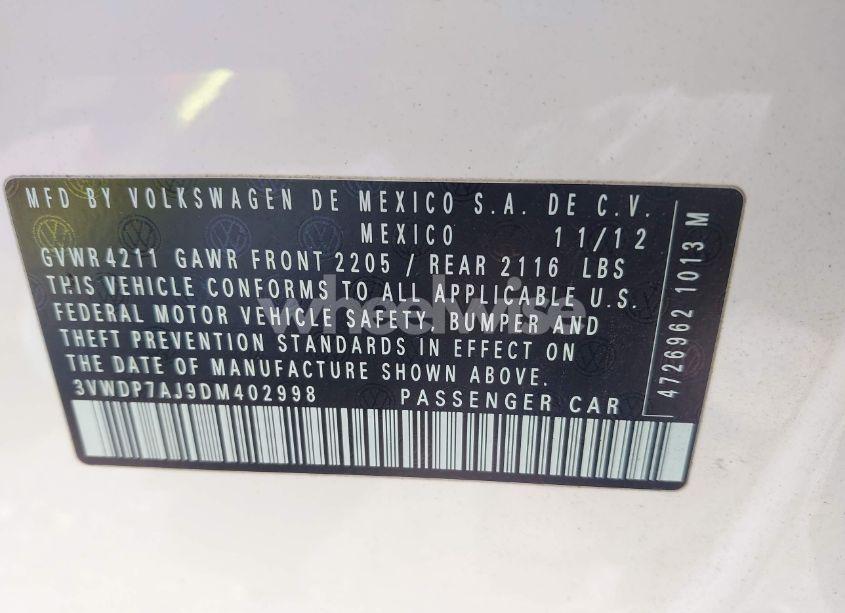 Photo 9 of 2013 Volkswagen Jetta 2.5L SE (VIN 3VWDP7AJ9DM402998)