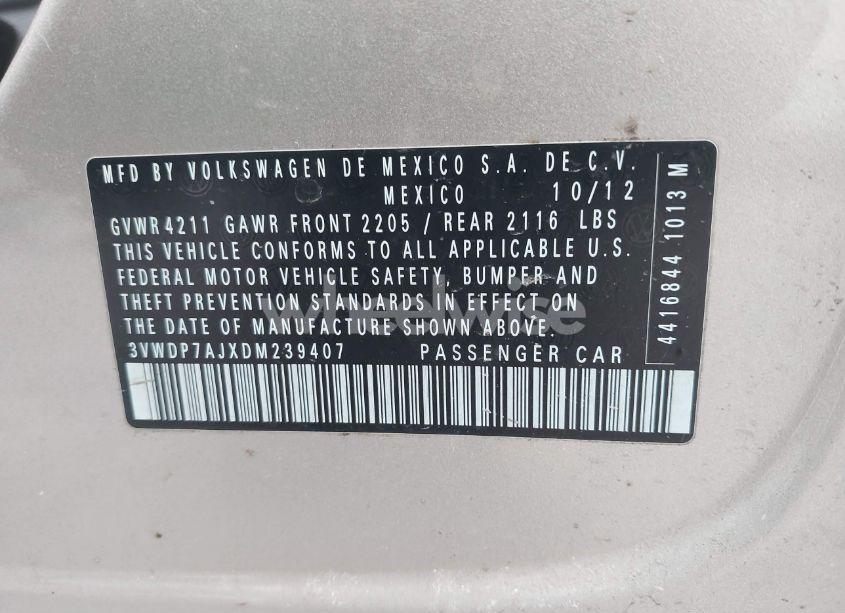 Photo 9 of 2013 Volkswagen Jetta 2.5L SE (VIN 3VWDP7AJXDM239407)