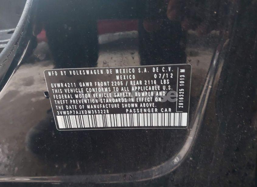 Photo 9 of 2013 Volkswagen Jetta 2.5L SE (VIN 3VWDP7AJXDM353228)