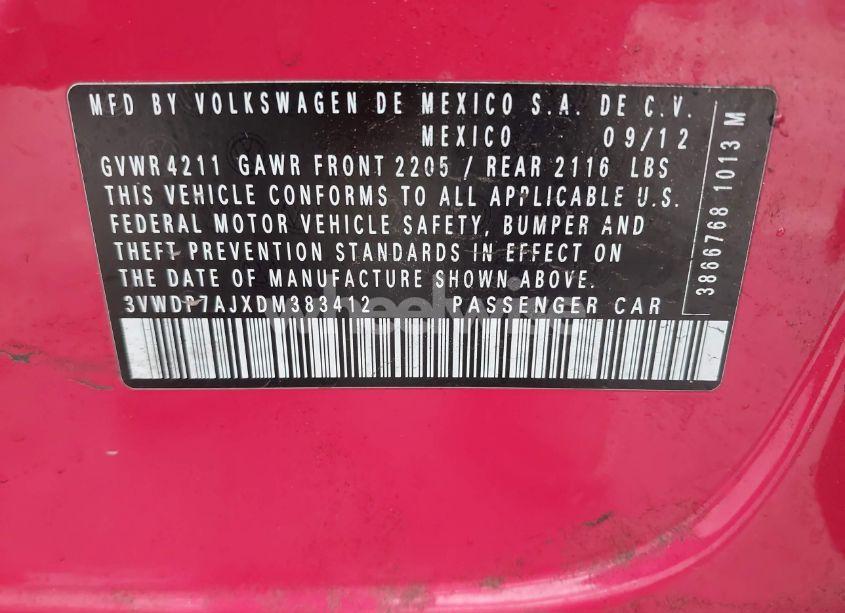 Photo 9 of 2013 Volkswagen Jetta 2.5L SE (VIN 3VWDP7AJXDM383412)