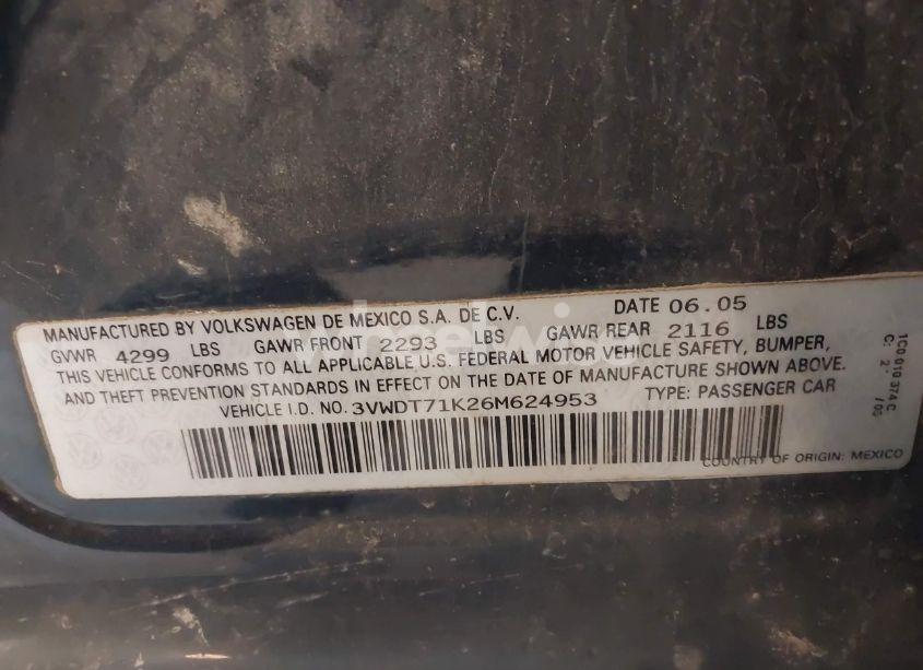 Photo 9 of 2006 Volkswagen Jetta TDI (VIN 3VWDT71K26M624953)