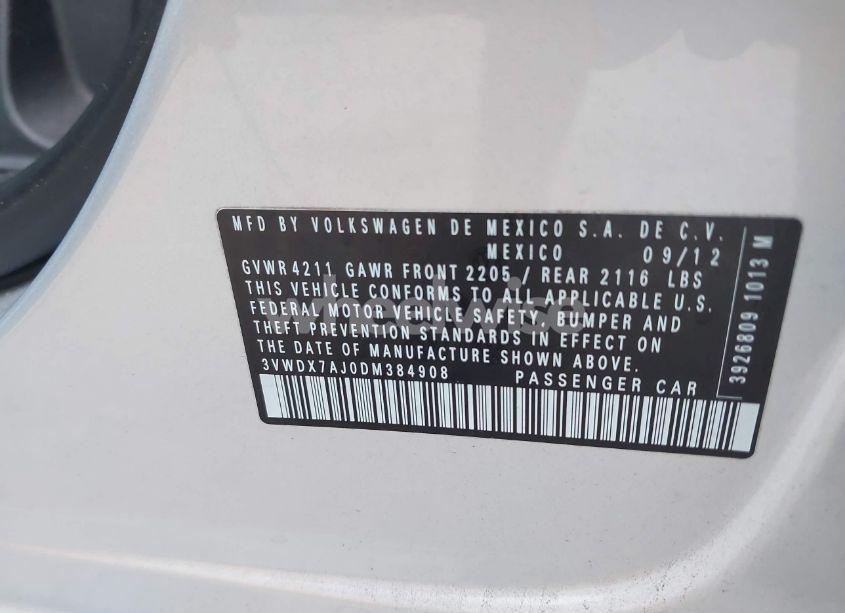 Photo 9 of 2013 Volkswagen Jetta 2.5L SE (VIN 3VWDX7AJ0DM384908)