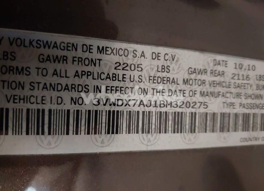 Photo 9 of 2011 Volkswagen Jetta 2.5L SE (VIN 3VWDX7AJ1BM320275)