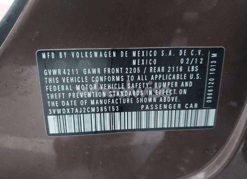 Photo 9 of 2012 Volkswagen Jetta 2.5L SE (VIN 3VWDX7AJ2CM385153)