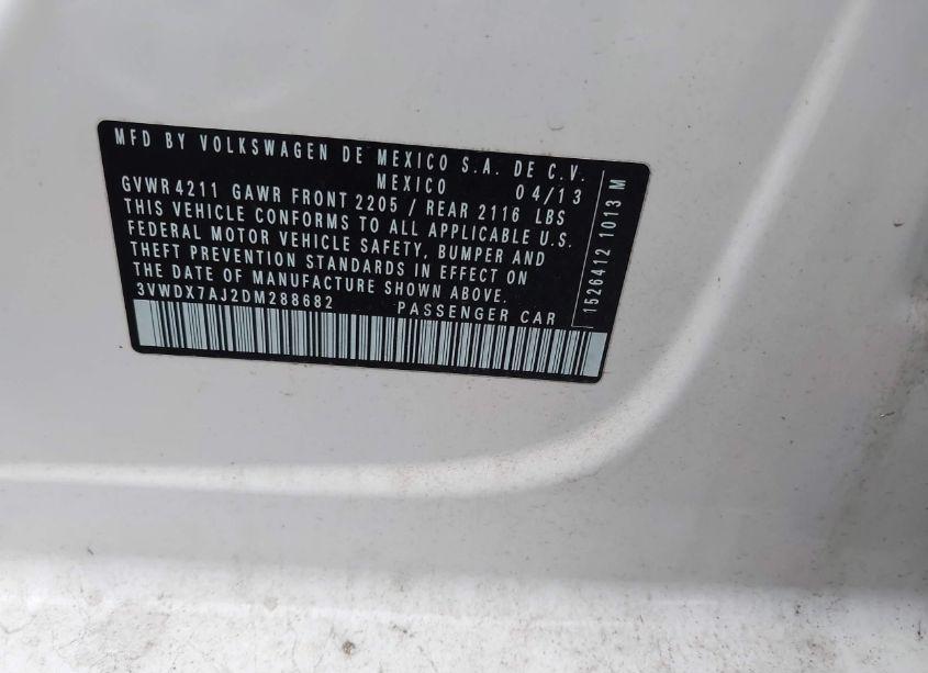 Photo 9 of 2013 Volkswagen Jetta 2.5L SE (VIN 3VWDX7AJ2DM288682)
