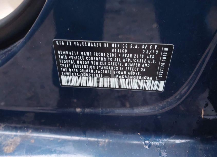 Photo 9 of 2013 Volkswagen Jetta 2.5L SE (VIN 3VWDX7AJ3DM267839)