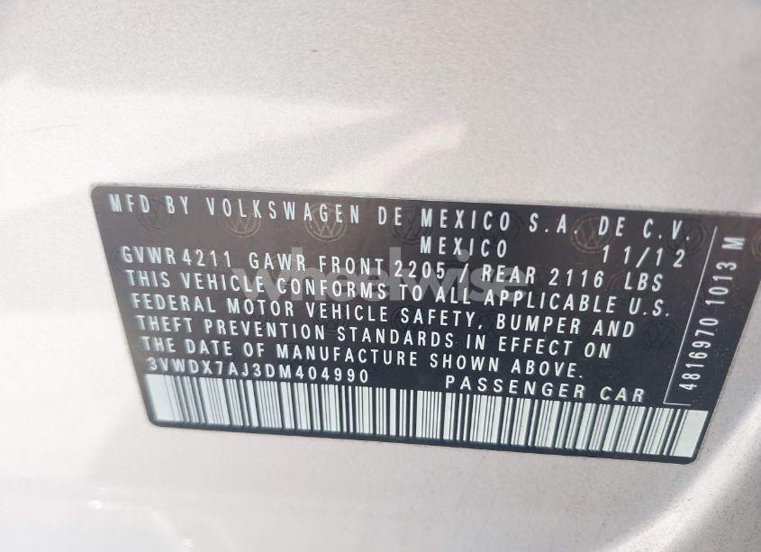 Photo 9 of 2013 Volkswagen Jetta 2.5L SE (VIN 3VWDX7AJ3DM404990)