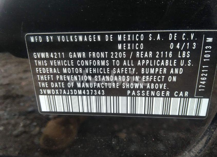 Photo 9 of 2013 Volkswagen Jetta 2.5L SE (VIN 3VWDX7AJ3DM437343)