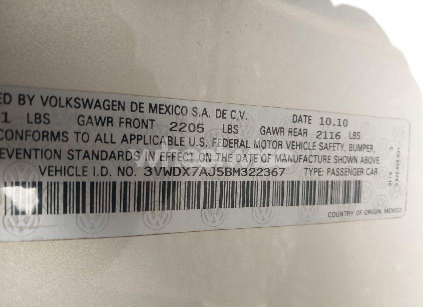 Photo 9 of 2011 Volkswagen Jetta 2.5L SE (VIN 3VWDX7AJ5BM322367)