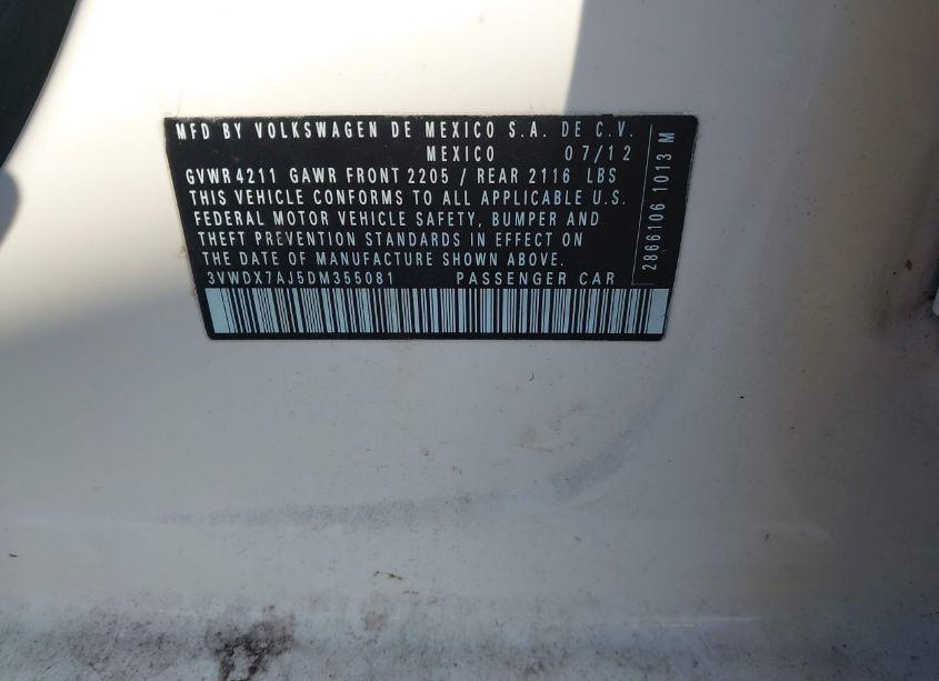 Photo 9 of 2013 Volkswagen Jetta 2.5L SE (VIN 3VWDX7AJ5DM355081)