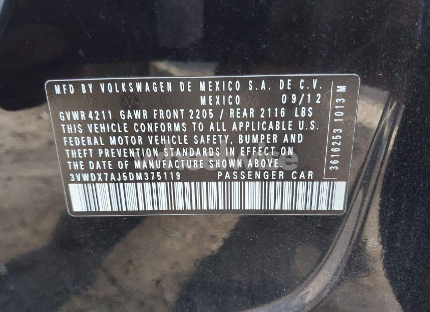 Photo 9 of 2013 Volkswagen Jetta 2.5L SE (VIN 3VWDX7AJ5DM375119)