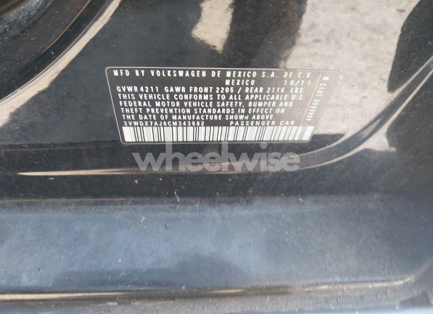 Photo 9 of 2012 Volkswagen Jetta 2.5L SE (VIN 3VWDX7AJ6CM343682)