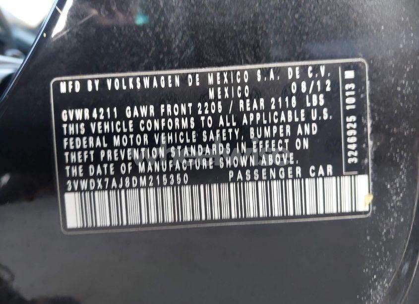 Photo 9 of 2013 Volkswagen Jetta 2.5L SE (VIN 3VWDX7AJ8DM215350)