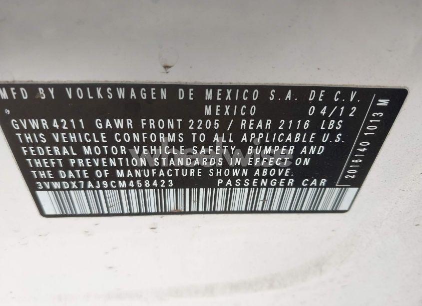 Photo 9 of 2012 Volkswagen Jetta 2.5L SE (VIN 3VWDX7AJ9CM458423)