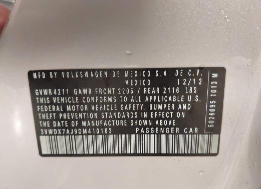 Photo 9 of 2013 Volkswagen Jetta 2.5L SE (VIN 3VWDX7AJ9DM410163)