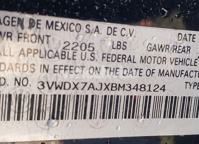 Photo 9 of 2011 Volkswagen Jetta 2.5L SE (VIN 3VWDX7AJXBM348124)