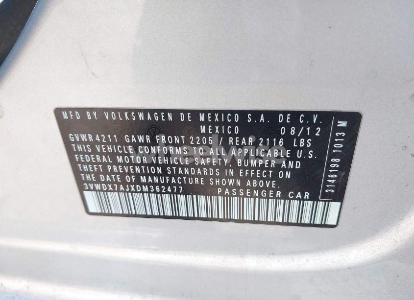 Photo 9 of 2013 Volkswagen Jetta 2.5L SE (VIN 3VWDX7AJXDM362477)