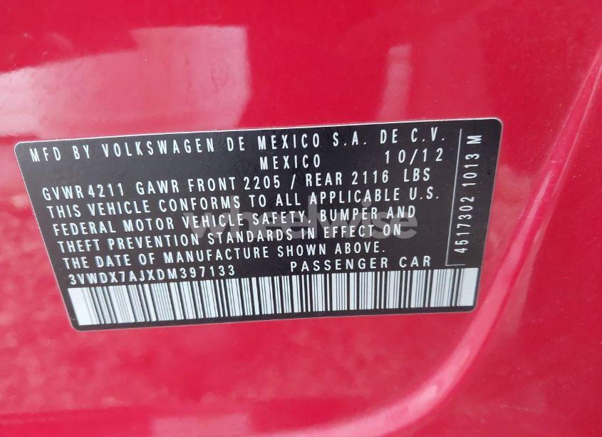 Photo 9 of 2013 Volkswagen Jetta 2.5L SE (VIN 3VWDX7AJXDM397133)