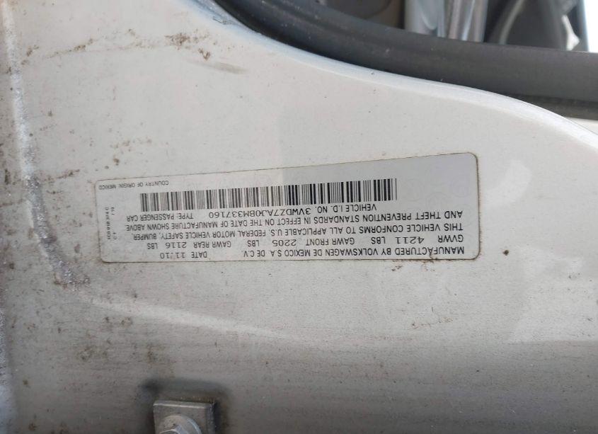 Photo 9 of 2011 Volkswagen Jetta 2.5L SE (VIN 3VWDZ7AJ0BM337160)