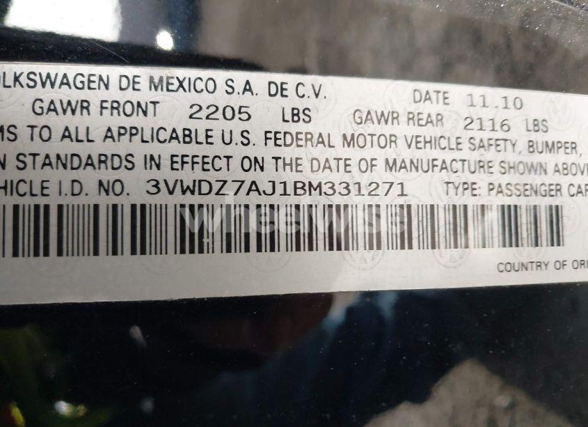 Photo 9 of 2011 Volkswagen Jetta 2.5L SE (VIN 3VWDZ7AJ1BM331271)