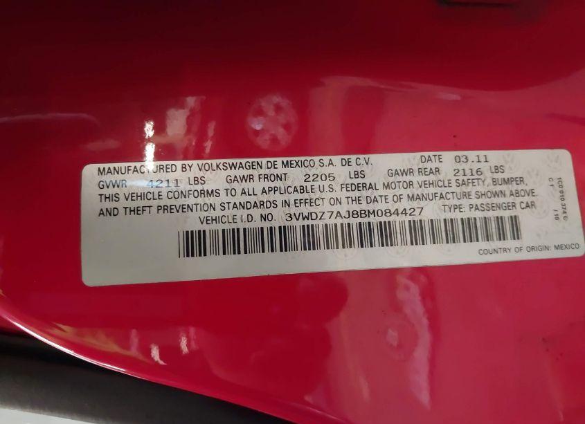 Photo 9 of 2011 Volkswagen Jetta 2.5L SE (VIN 3VWDZ7AJ8BM084427)