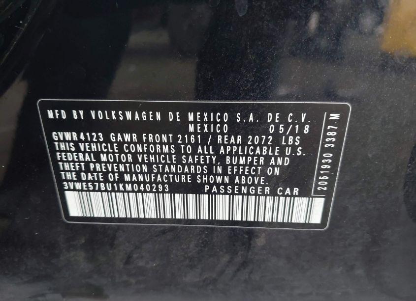 Photo 9 of 2019 Volkswagen Jetta SEL (VIN 3VWE57BU1KM040293)