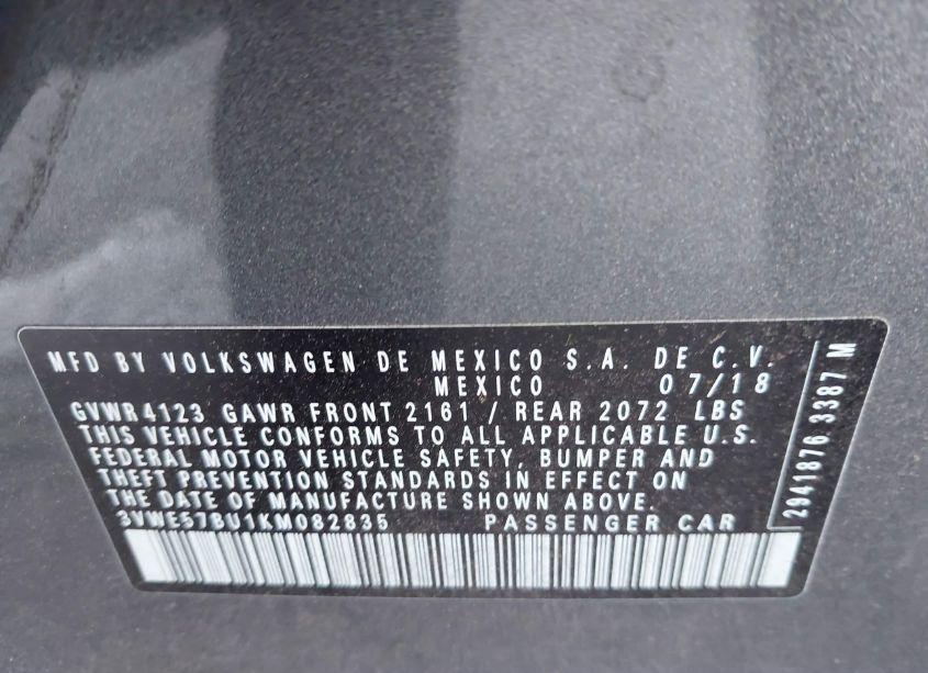 Photo 9 of 2019 Volkswagen Jetta SEL (VIN 3VWE57BU1KM082835)