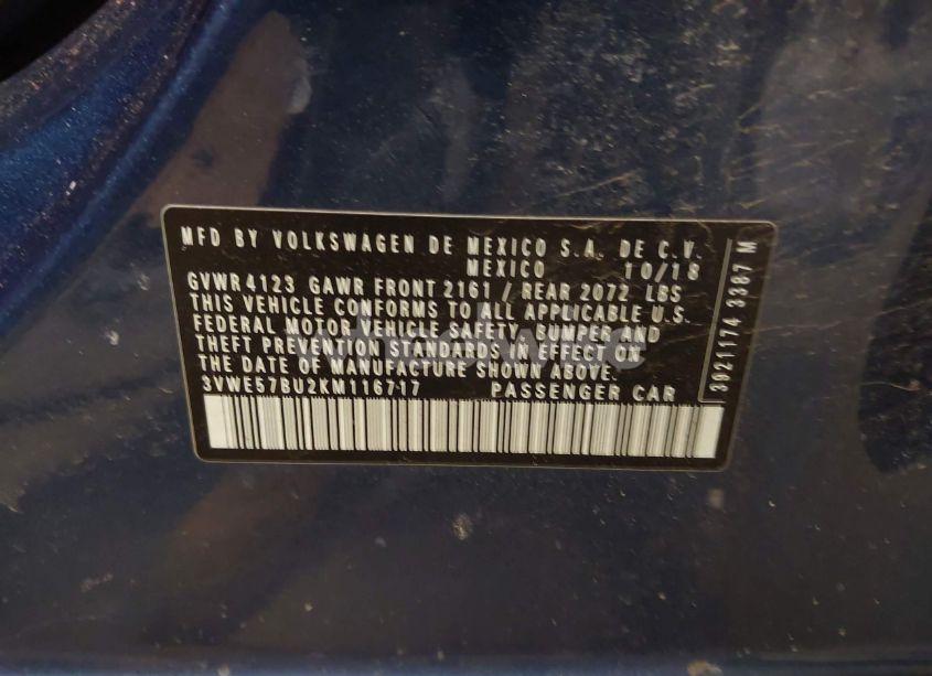 Photo 9 of 2019 Volkswagen Jetta 1.4T SEL (VIN 3VWE57BU2KM116717)