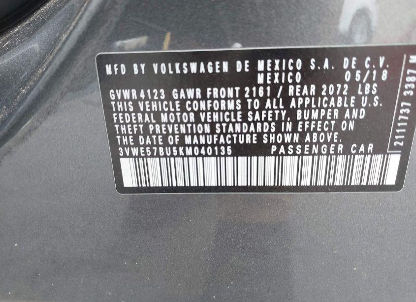 Photo 9 of 2019 Volkswagen Jetta 1.4T SEL (VIN 3VWE57BU5KM040135)