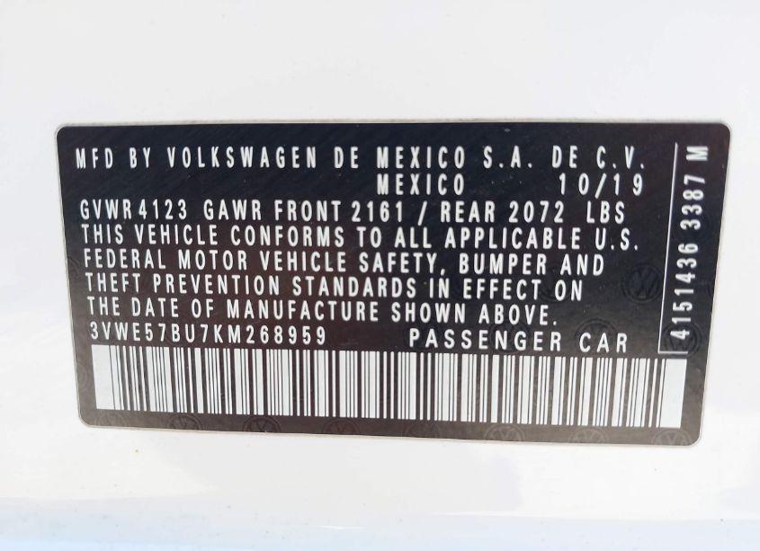 Photo 9 of 2019 Volkswagen Jetta 1.4T SEL (VIN 3VWE57BU7KM268959)