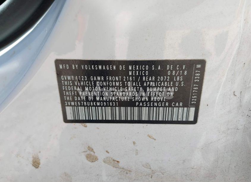 Photo 9 of 2019 Volkswagen Jetta 1.4T SEL (VIN 3VWE57BU8KM091631)