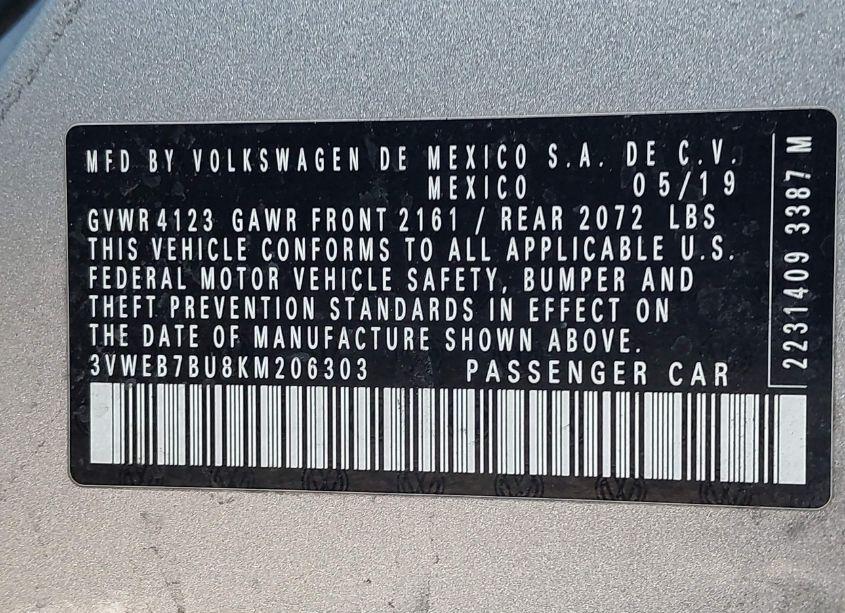 Photo 9 of 2019 Volkswagen Jetta 1.4T SEL (VIN 3VWEB7BU8KM206303)