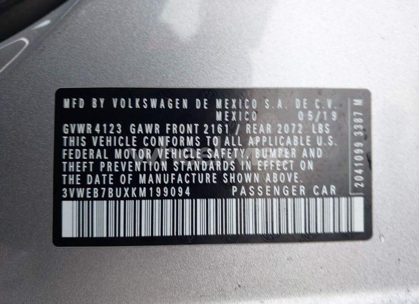 Photo 9 of 2019 Volkswagen Jetta 1.4T SEL (VIN 3VWEB7BUXKM199094)