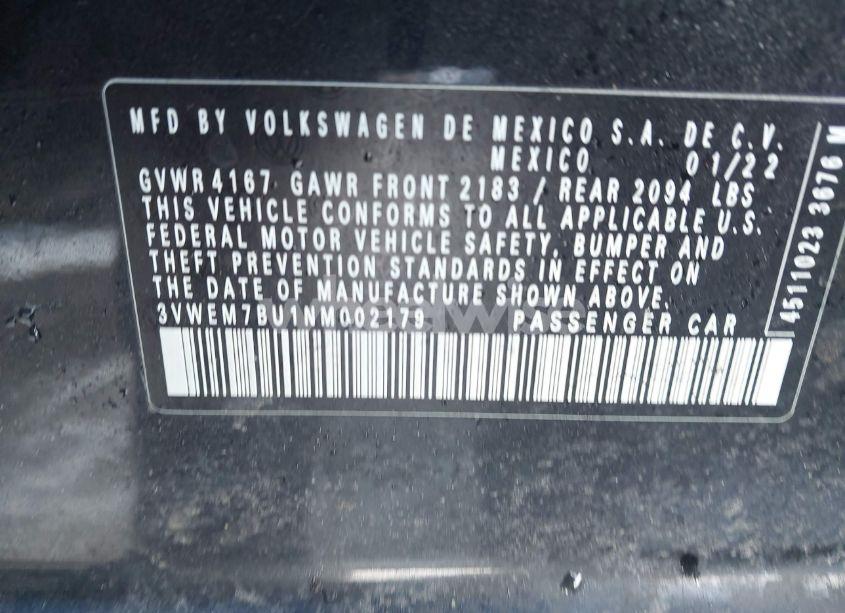 Photo 9 of 2022 Volkswagen Jetta 1.5T SE (VIN 3VWEM7BU1NM002179)