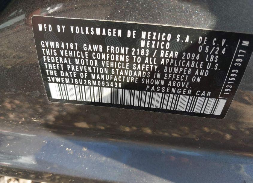 Photo 9 of 2024 Volkswagen Jetta 1.5T SE (VIN 3VWEM7BU2RM093436)