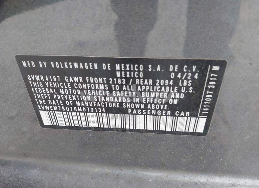 Photo 9 of 2024 Volkswagen Jetta 1.5T SE (VIN 3VWEM7BU7RM073134)