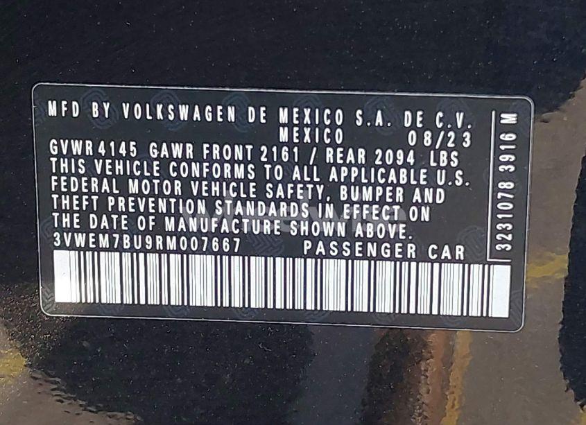 Photo 9 of 2024 Volkswagen Jetta 1.5T SE (VIN 3VWEM7BU9RM007667)