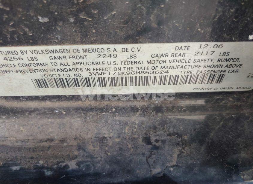 Photo 9 of 2006 Volkswagen Jetta DIESEL (VIN 3VWFT71K96M853624)